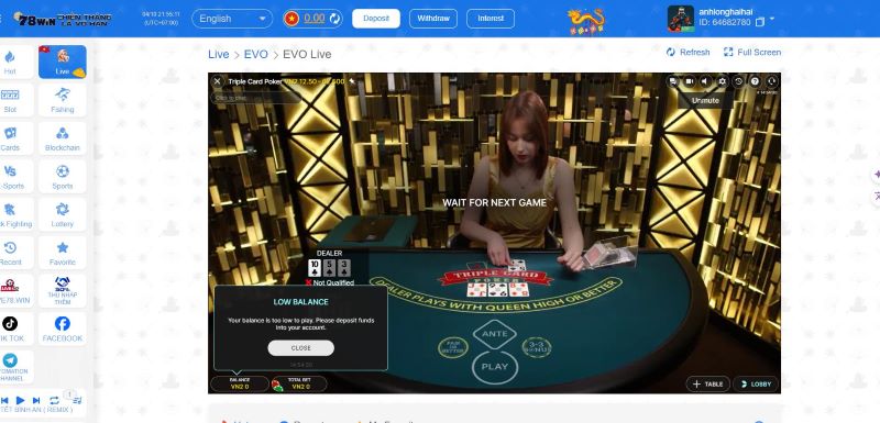 Diễn biến của ván bài xì tố tại nền tảng 78Win 